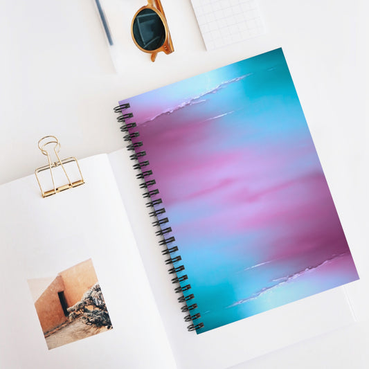 Wine Sea Blue Fog Spiral Notebook - Ruled Line, 6" x 8", 118 pages