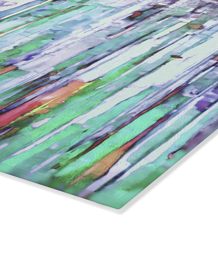 Striped Pastels 8" x 11" Glass Cutting Board