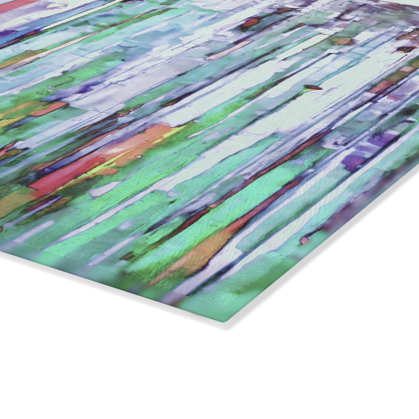 Striped Pastels 8" x 11" Glass Cutting Board