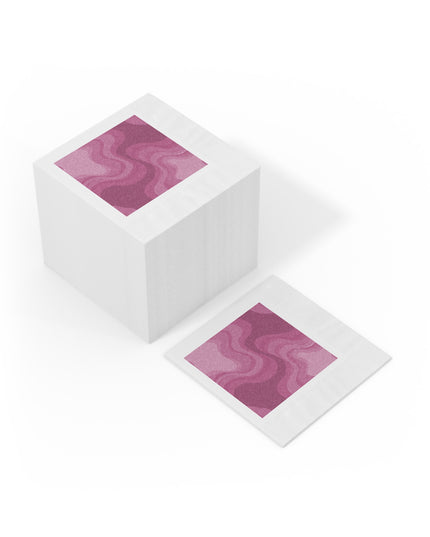 Pinky Mauve Wavey White Coined Napkins, 6.5" x 6.5"