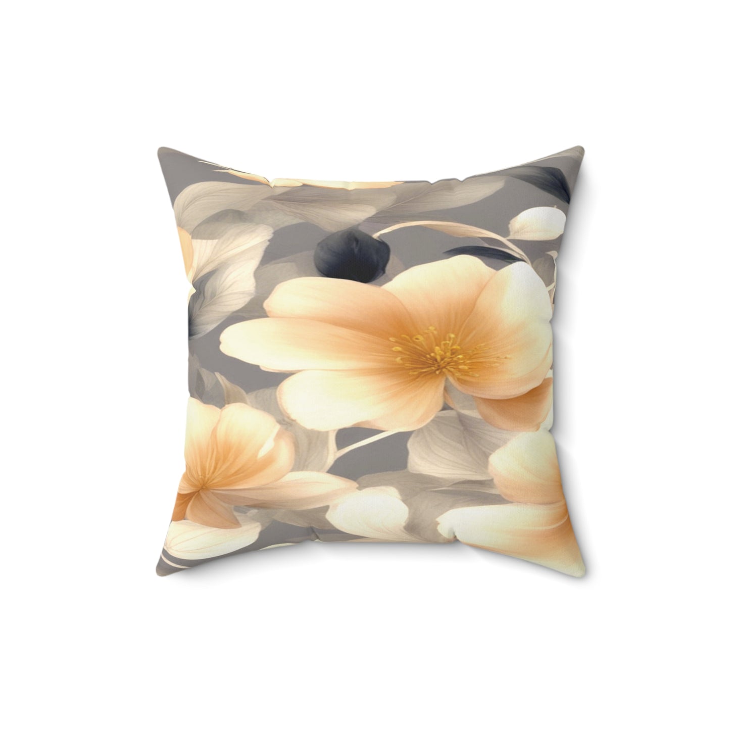 Soft Blossom Floral Bunch Faux Suede Square Pillow, 16" x 16"