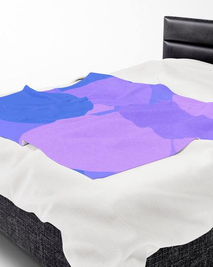 Pastel Purple Family Patches Velveteen Plush Blanket, 50" x 60"