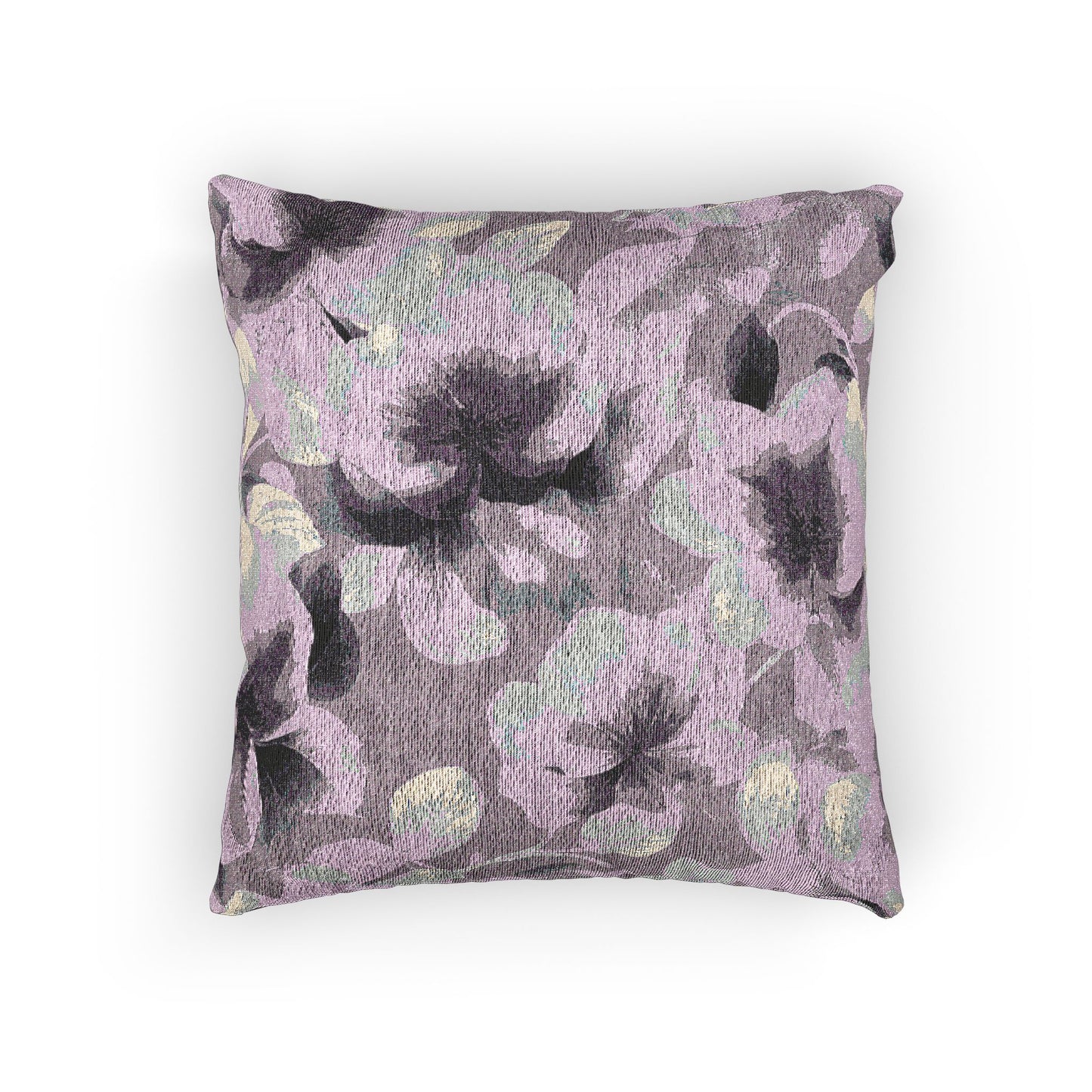 Blue Lavender Florals Woven Pillow, 17" x 18"