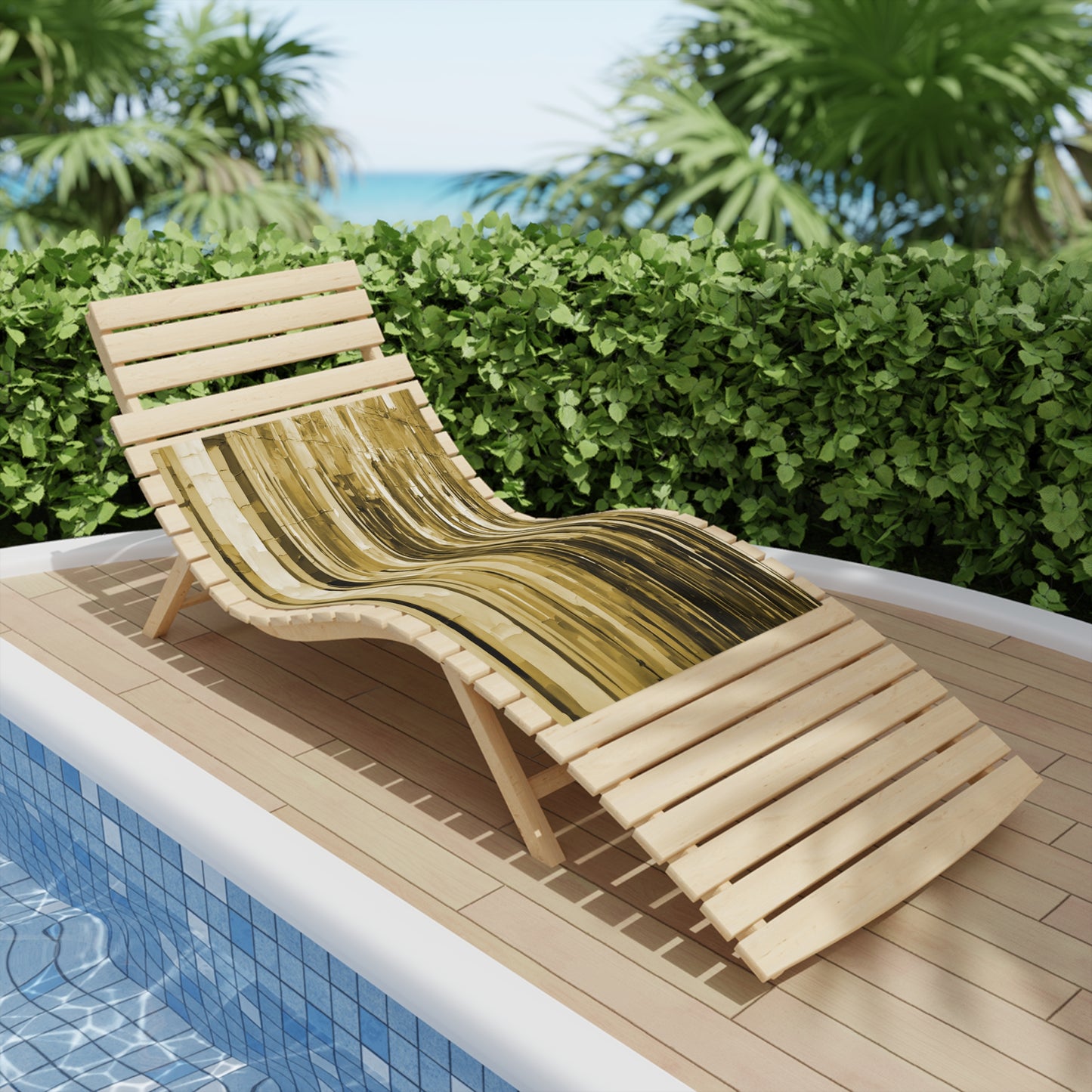 Striped Light Brown Beach Towel, 24" x 44"