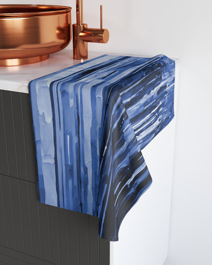 Striped Deep Blue Hand Towel, 16" x 28"