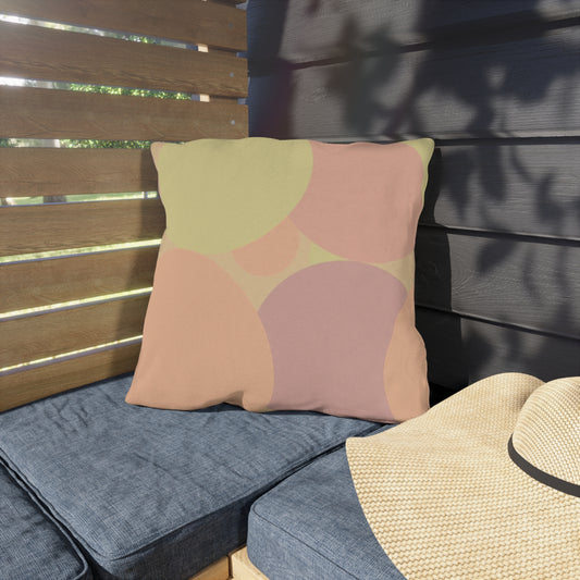 Pastel Hot Peach Patches 18" x 18" Outdoor Pillow