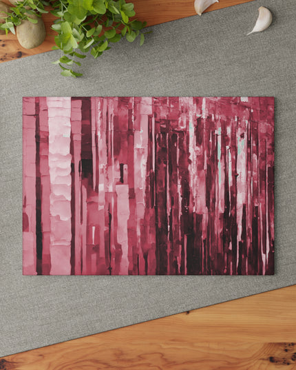 Striped Ruby 8" x 11" Glass Cutting Board