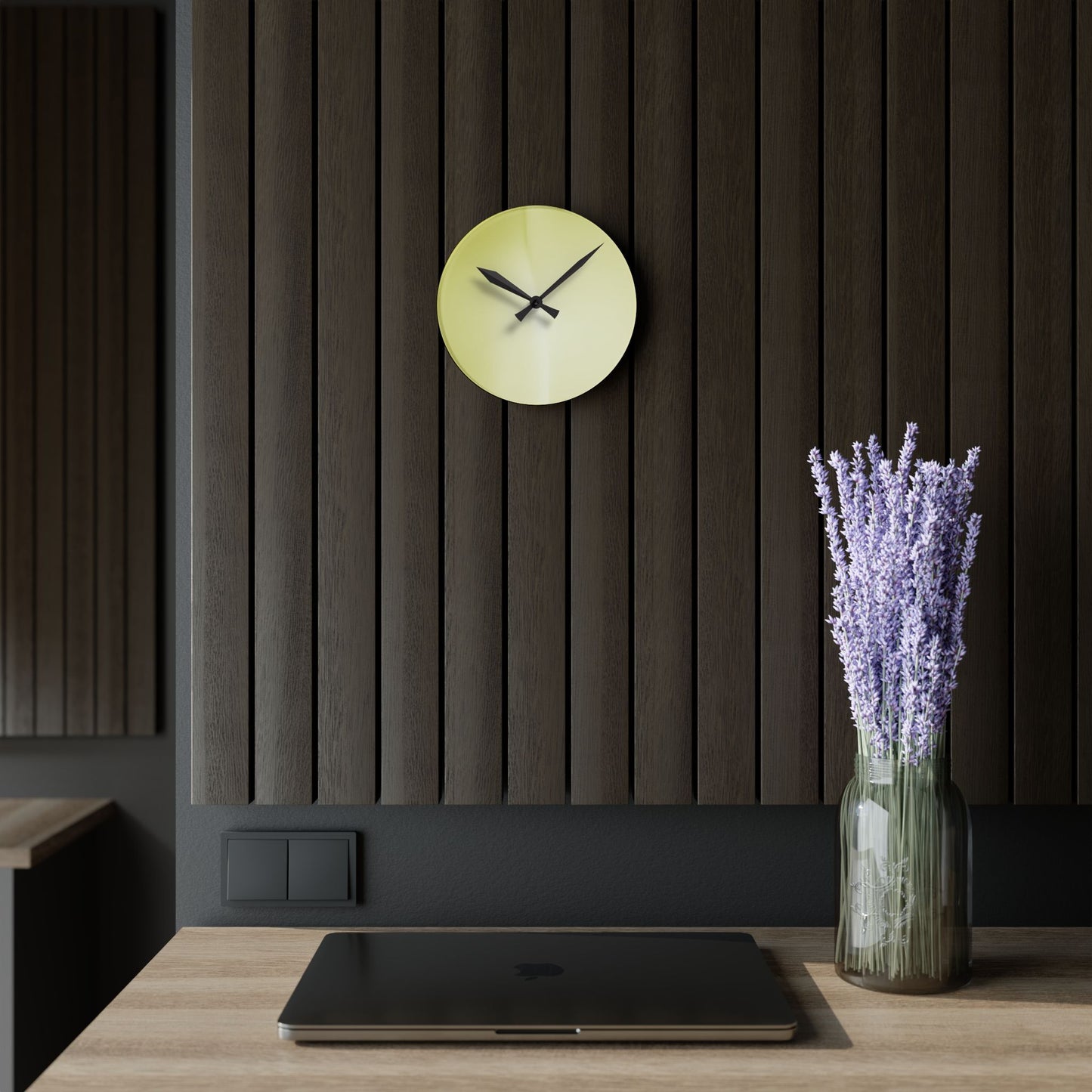 Lemon Fade Acrylic Round Wall Clock, 8" x 8"