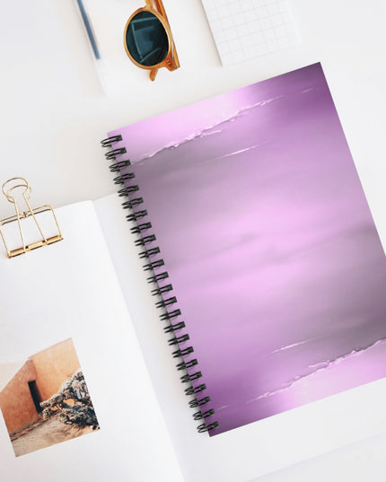 Dark Pink Sea Amethyst Fog Spiral Notebook - Ruled Line, 6" x 8", 118 pages