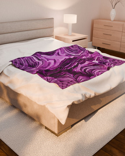 Uzi Spiral Powder Lavender Velveteen Plush Blanket, 50" x 60"
