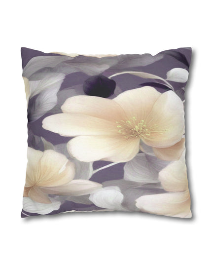 White Blush Floral Bunch Spun Polyester Square Pillowcase, 14" x 14"