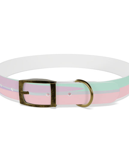 Pastel Peach and Soft Green Patches Extra Large Dog Collar