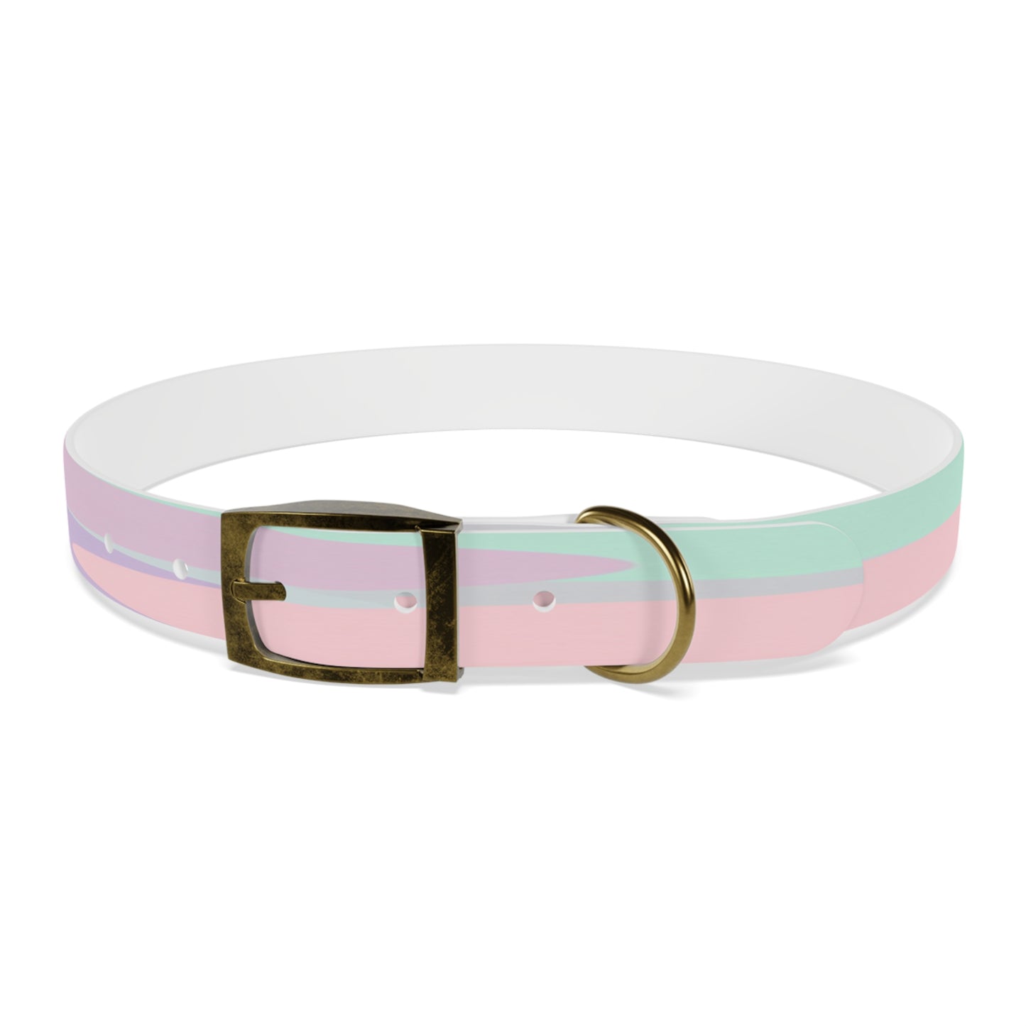 Pastel Peach and Soft Green Patches Extra Large Dog Collar