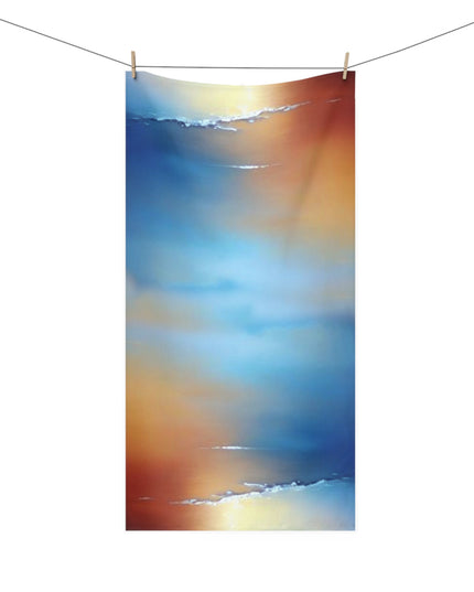 Blue Sea Red Orange Fog 30" x 60" Mink-Cotton Towel (50% polyester, 50% cotton)