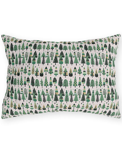 Mini Vintage Green Trees 20" x 14" Outdoor Pillow