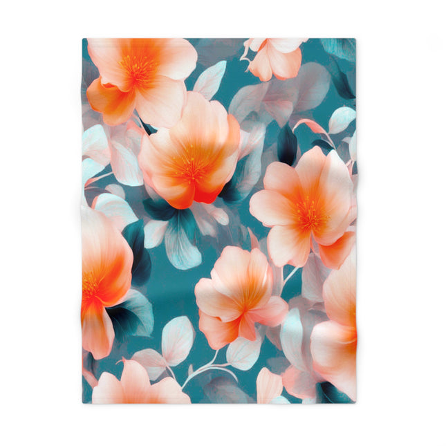 Orange Blossom Floral Bunch Soft Fleece Baby Blanket, 30" x 40"