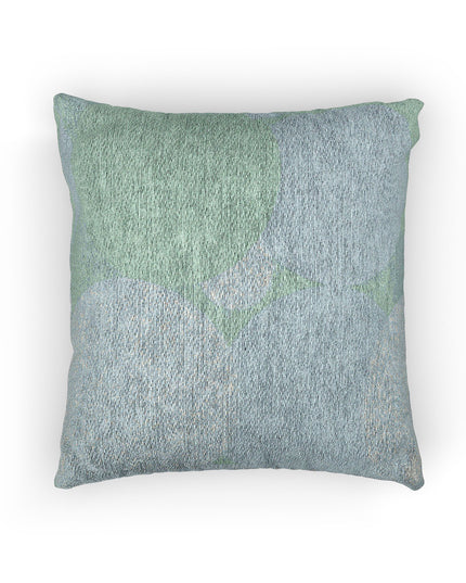 Light Blue Patches Woven Pillow, 17" x 18"