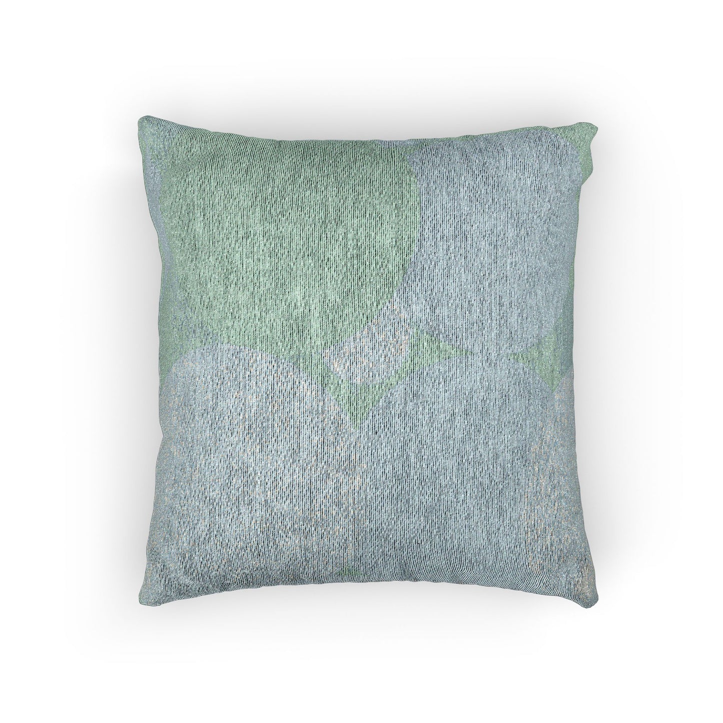 Light Blue Patches Woven Pillow, 17" x 18"
