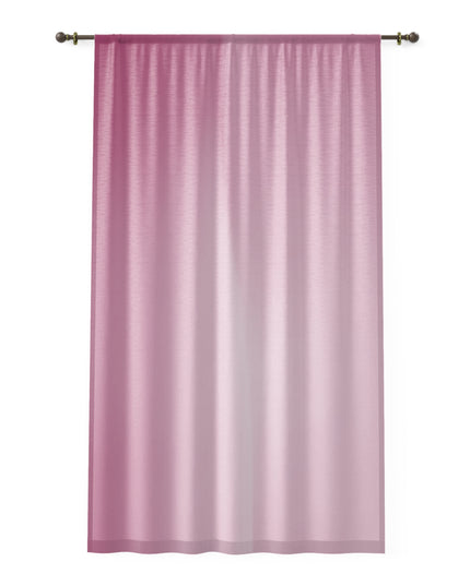 Pink Blush Fade Sheer Window Curtain, 50" x 84", partially transparent