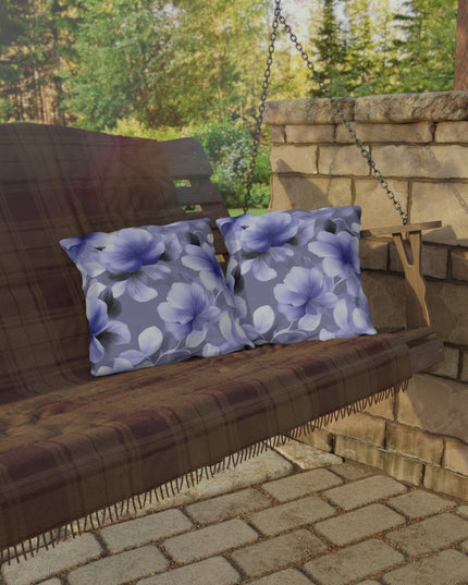 Indigo Blossom Floral Bunch Outdoor Pillow, 16" x 16"