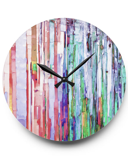 Striped Pastels Acrylic Wall Clock, Round or Square, 10.75" x 10.75"