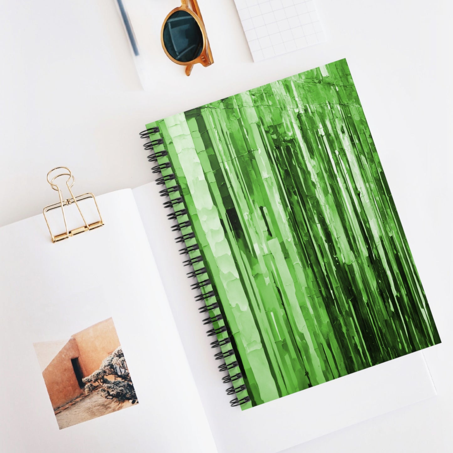 Striped Mint Pastel Spiral Notebook - Ruled Line, 6" x 8", 118 pages