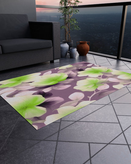 Lime Lavender Floral Bunch Outdoor Rug, 48" x 72"