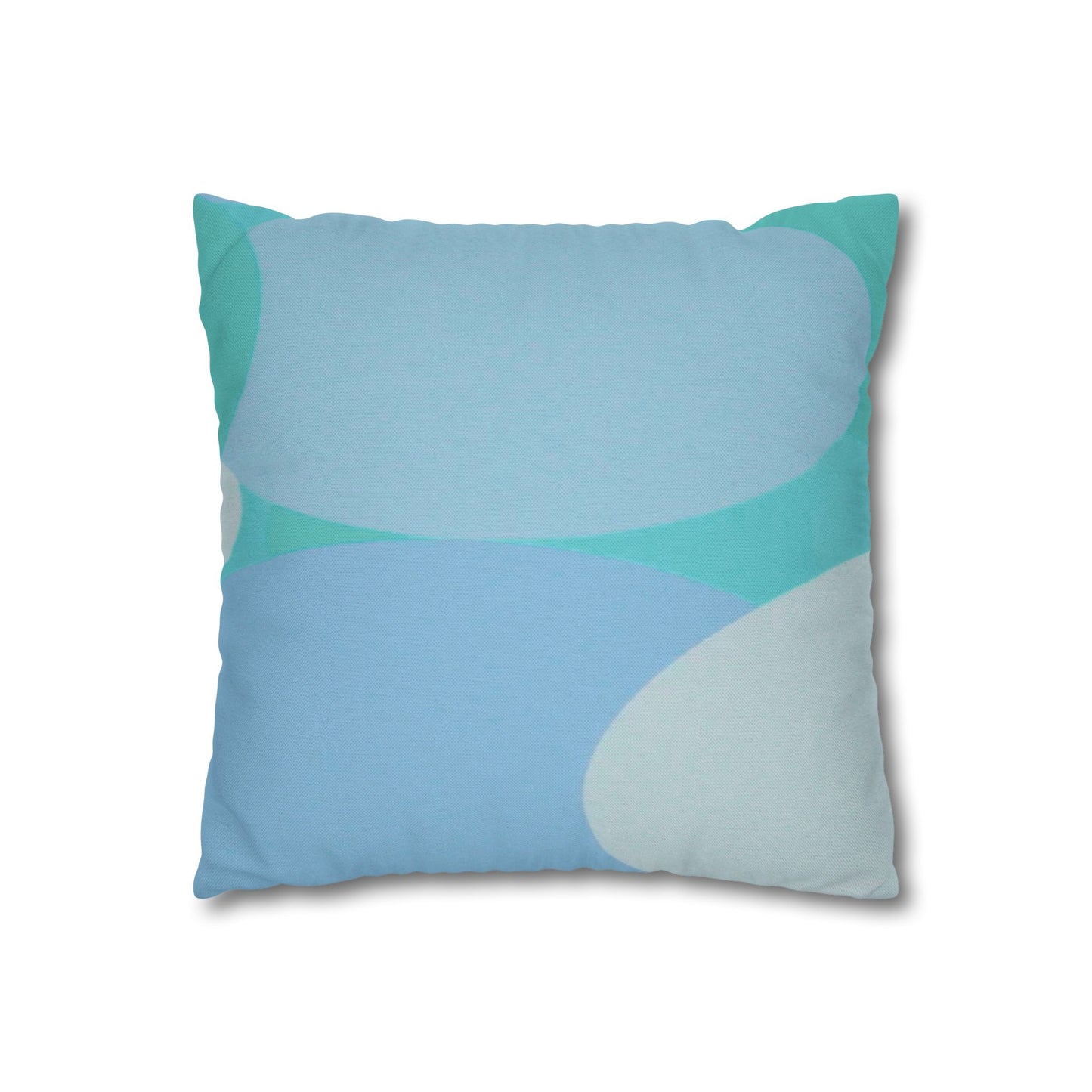 Pastel Tan and Tif Patches Spun Polyester Square Pillowcase, 14" x 14"