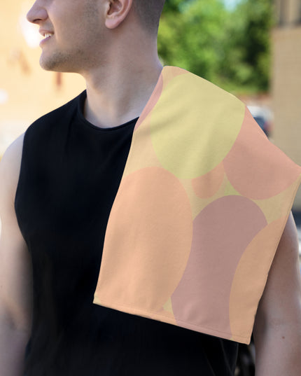 Pastel Hot Peach Patches Rally Towel, 11" x 18"