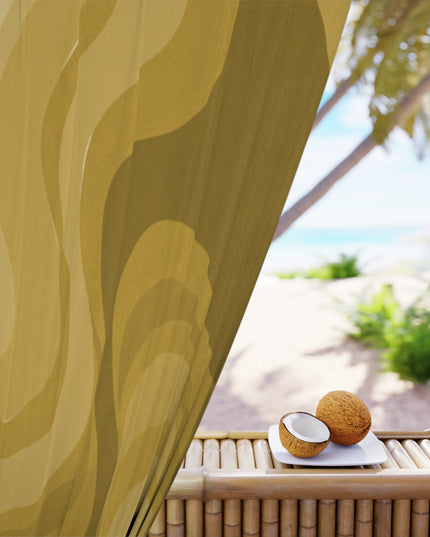 Brown Wavey Window Curtain, 50" x  84", blackout