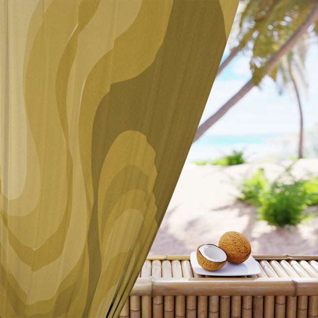 Brown Wavey Window Curtain, 50" x  84", blackout