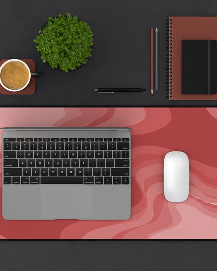 Power Red Wavey 12" x 22" Desk Mat