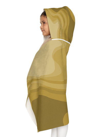Brown Wavey Youth Hooded Towel, 24" x 48"