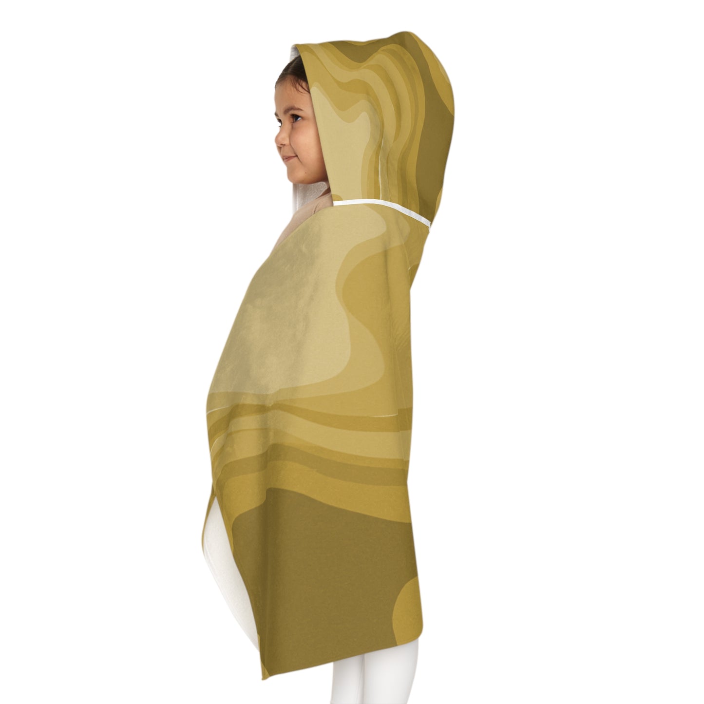 Brown Wavey Youth Hooded Towel, 24" x 48"