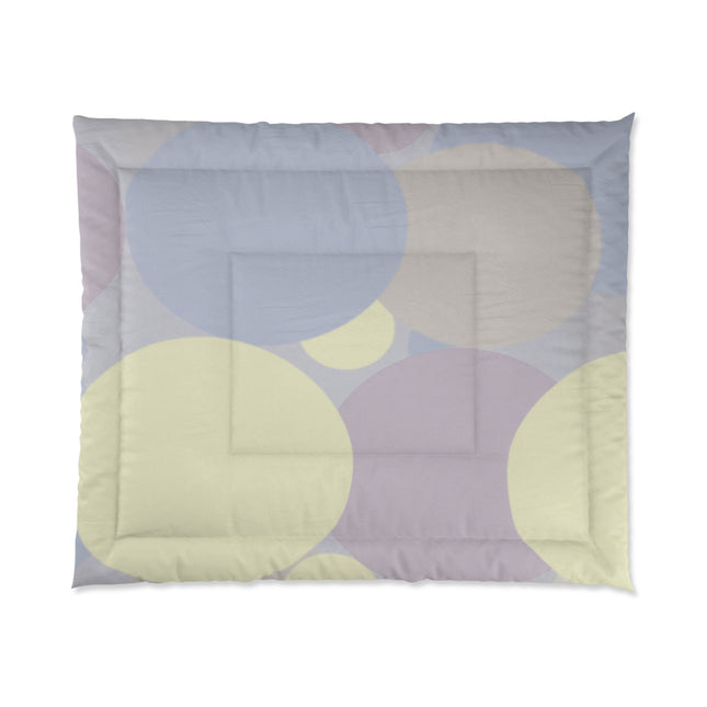 Pastel Soft Blue and Soft White Patches 104" × 88" Comforter