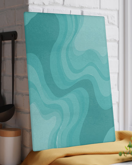 Tif Green Wavey Glass Cutting Board, 11" x 15"