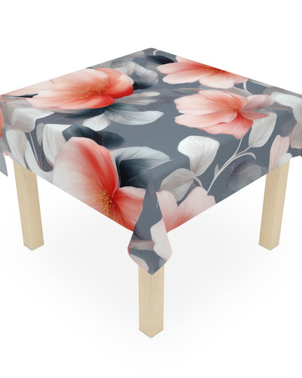 Red Blossom Floral Bunch Tablecloth, 55" x 55"