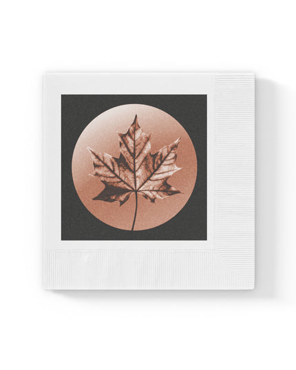 Soft Maple Leaf White Coined Napkins, 6.5" x 6.5"