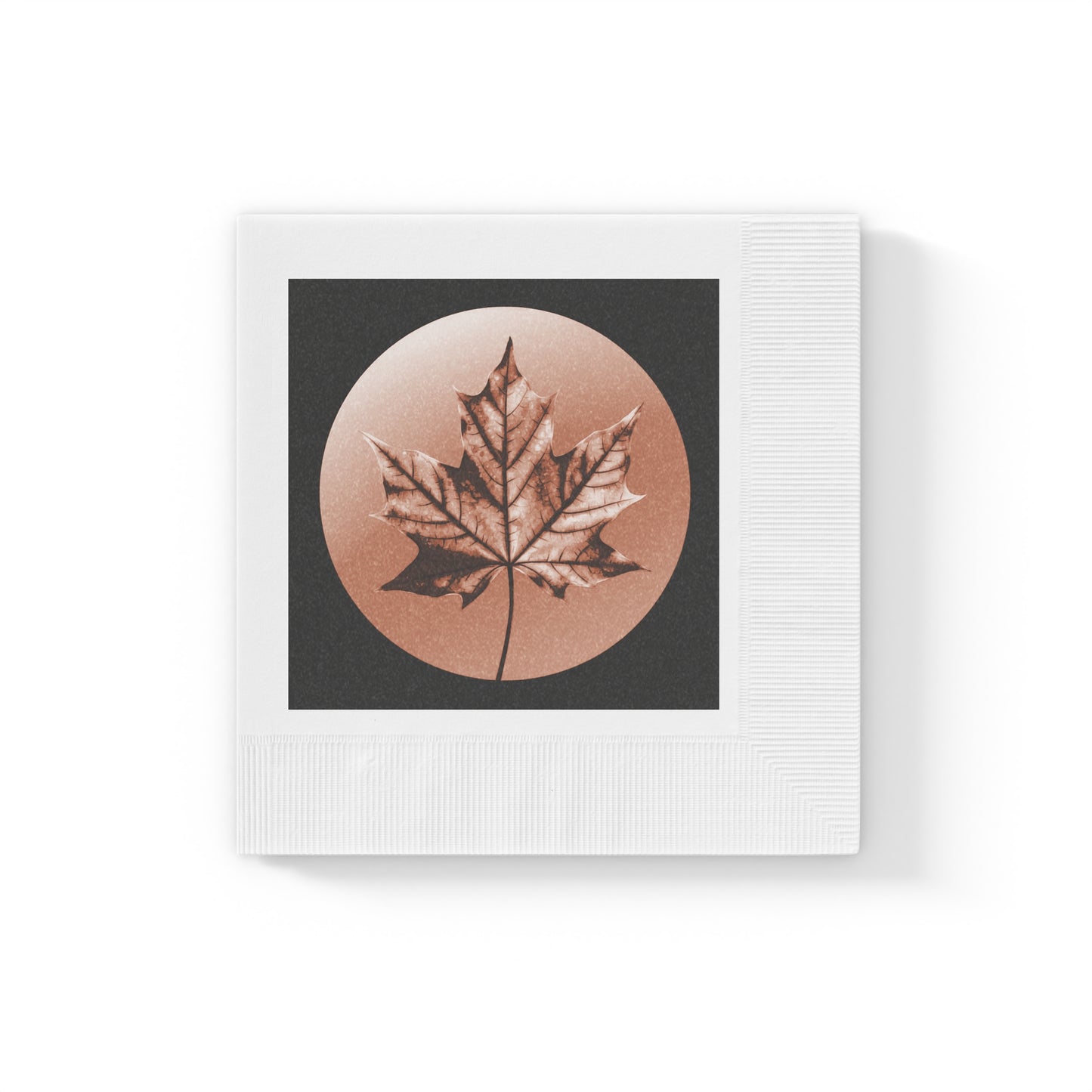 Soft Maple Leaf White Coined Napkins, 6.5" x 6.5"