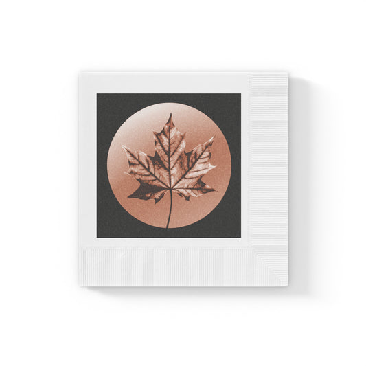 Soft Maple Leaf White Coined Napkins, 6.5" x 6.5"