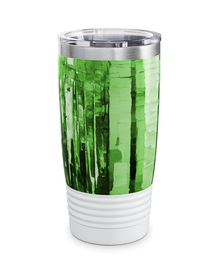 Striped Mint Pastel Ringneck Tumbler, 20oz in white