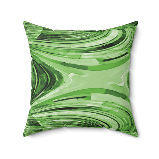 Uzi Spiral Mint Pastel Faux Suede Square Pillow, 20" x 20"