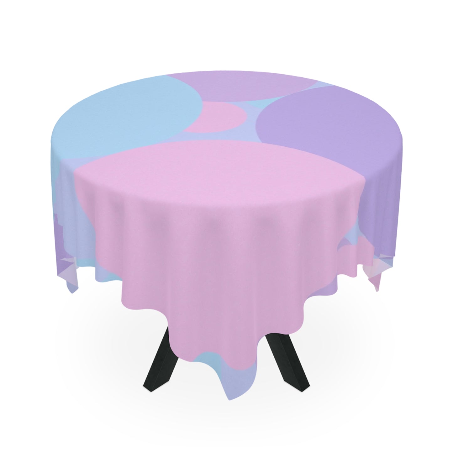 Pastel Purple and Mauve Patches Tablecloth, 55" x 55"