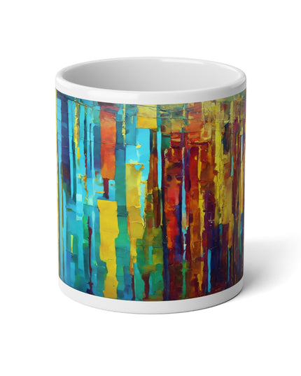Striped Alpha 20 oz White Glossy Jumbo Mug