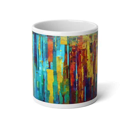 Striped Alpha 20 oz White Glossy Jumbo Mug