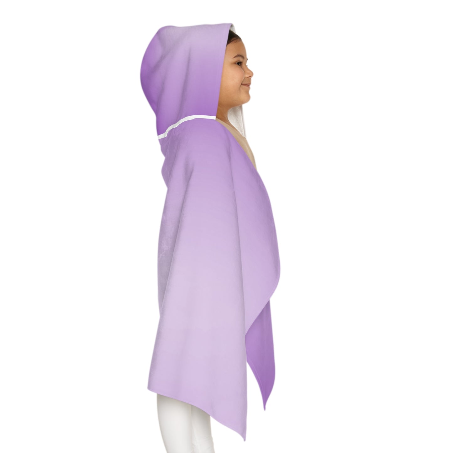 Soft Lavender Fade Youth Hooded Towel, 24" x 48"