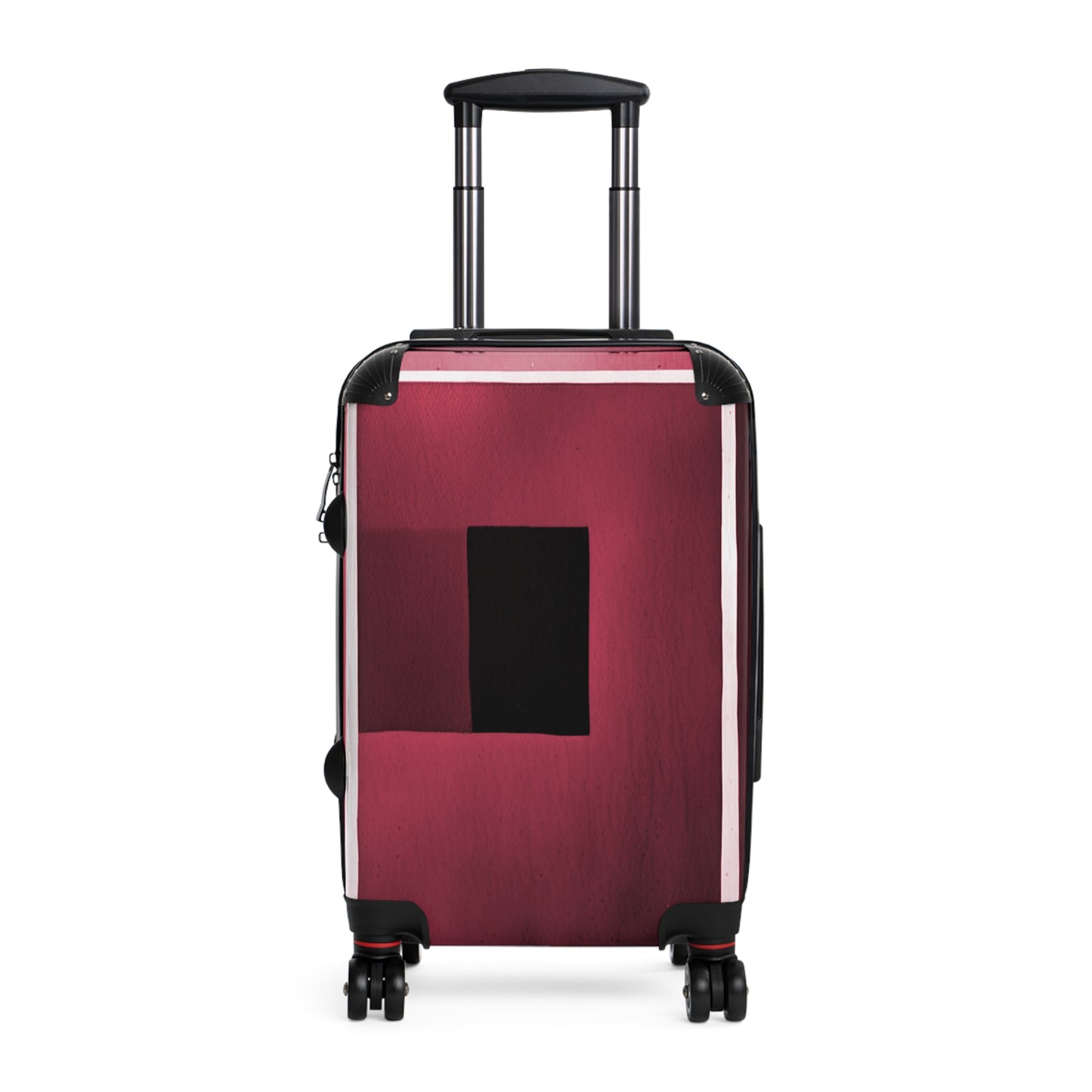 Red Shadow Small Suitcase with built in lock, 4 double-wheels, telescopic handle, and ABS back hard-shell