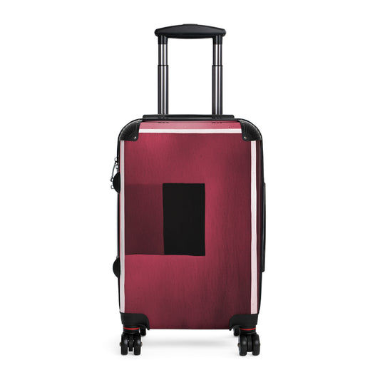 Red Shadow Small Suitcase with built in lock, 4 double-wheels, telescopic handle, and ABS back hard-shell
