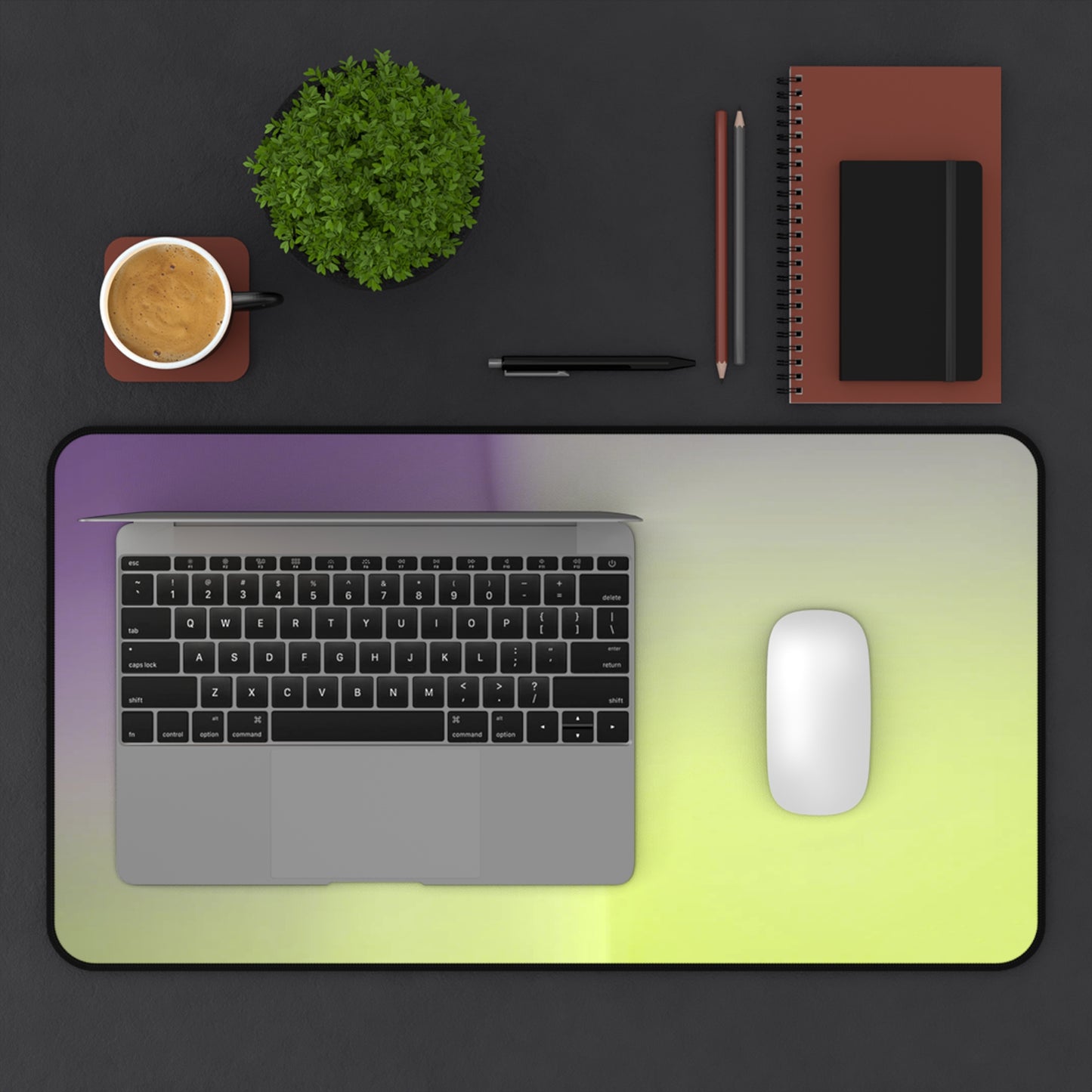 Purple Golden Fade 12" x 22" Desk Mat
