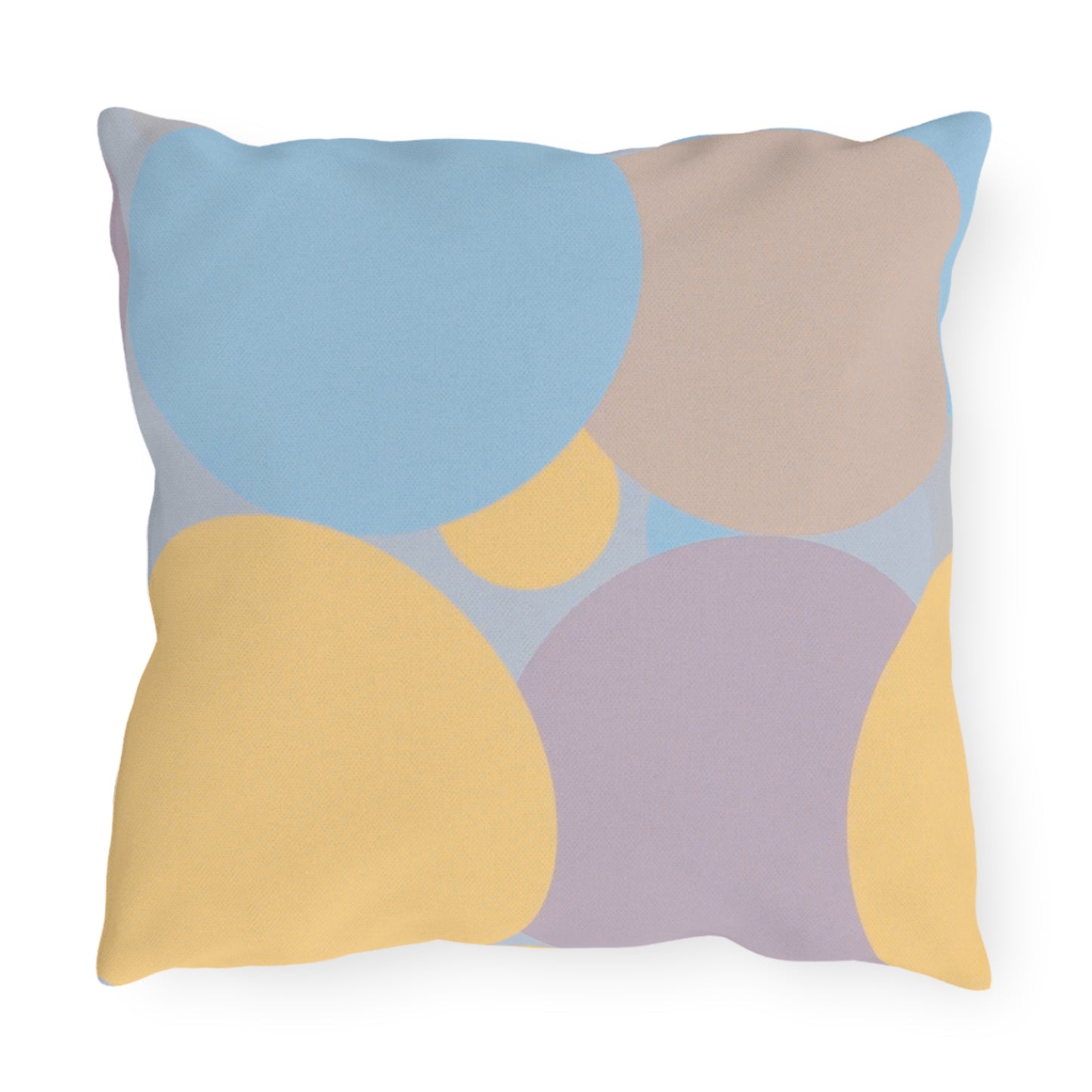 Pastel Baby Blue and Peach Patches 16" x 16" Outdoor Pillows
